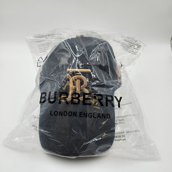NWT BURBERRY Equestrian Knight Cap Black Gold TB Embroidered - OSFM Rare Drop!! main image 8